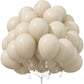 Jobkoo Sand White Balloons 12 Inch, 50Pcs Beige Balloon Boho White Latex Cream Balloons Matte Retro Off White Sand Neutral Heliu