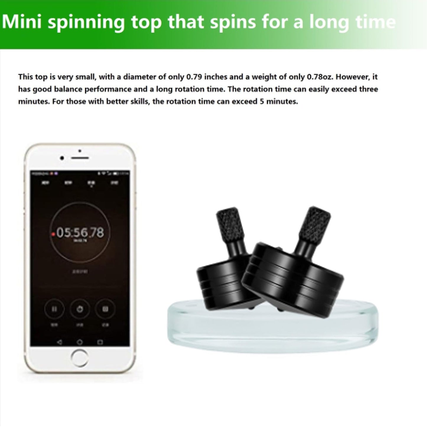 CHEETOP Stainless Steel Spinning Top  Precision Mini Desktop Gyroscope  Kill Time Reduce Stress ADHD Toys  Perfect Balance Gyro (Black Style 4)