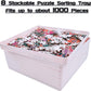 Wishdiam 8 Puzzle Sorting Trays Fit Up To 2000 Pieces Puzzles Jigsaw Puzzle Trays Puzzles Accessories Puzzle Stacking Trays Gift For Puzzlers(White)