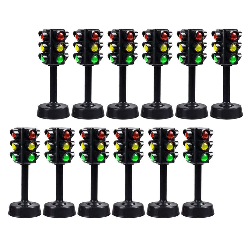 Gadpiparty Miniature Toys 12pcs Toy Traffic Lights for Kids Traffic Signals Light Model Lamp Toys Early Education Playthings Sim