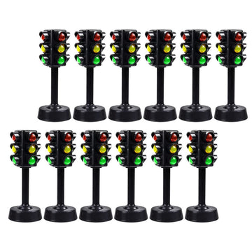 Gadpiparty Miniature Toys 12pcs Toy Traffic Lights for Kids Traffic Signals Light Model Lamp Toys Early Education Playthings Sim
