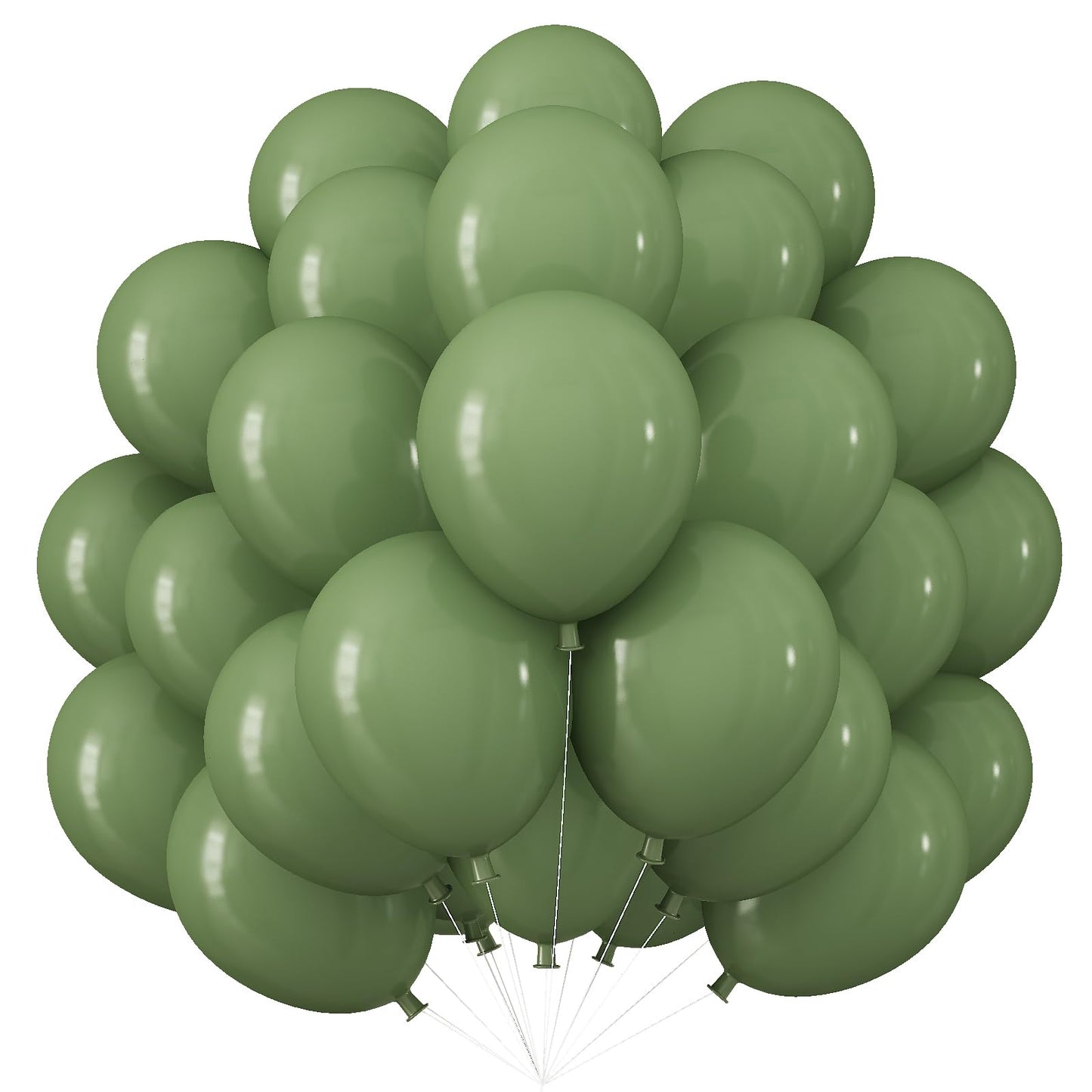 Sage Green Balloons 50Pcs, Double Stuffed Olive Green Latex Helium Balloons, Eucalyptus Avocado Green Party Balloons Retro Green