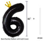 Gifloon Black Number 6 Balloon With Crown, Large Number Balloons 40 Inch, 6Th Birthday Party Decorations Supplies 6 Year Old Bir