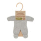 Miniland Clothes For Dolls 8 1/4'' Knitted Pajama Gray Color - Eco, Made In Spain, Quality, Role Play, Educational