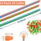 50pcs Random 24 Links Wacky Tracks Snap and Click Fidget Toys, Finger Sensory Toys, Snake Puzzles for Stress Relief, Party Bag F