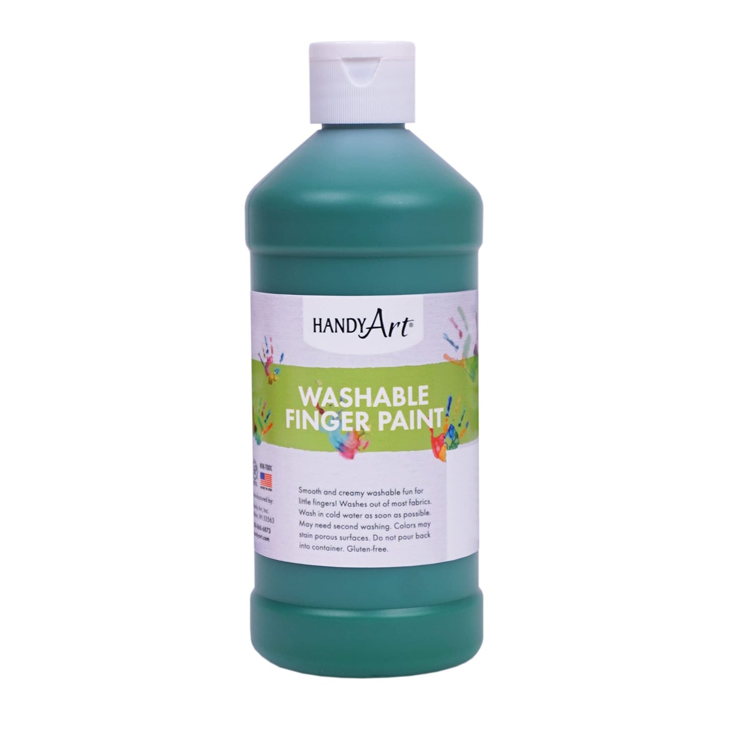 Handy Art Washable Finger Paint 16 ounce, Green
