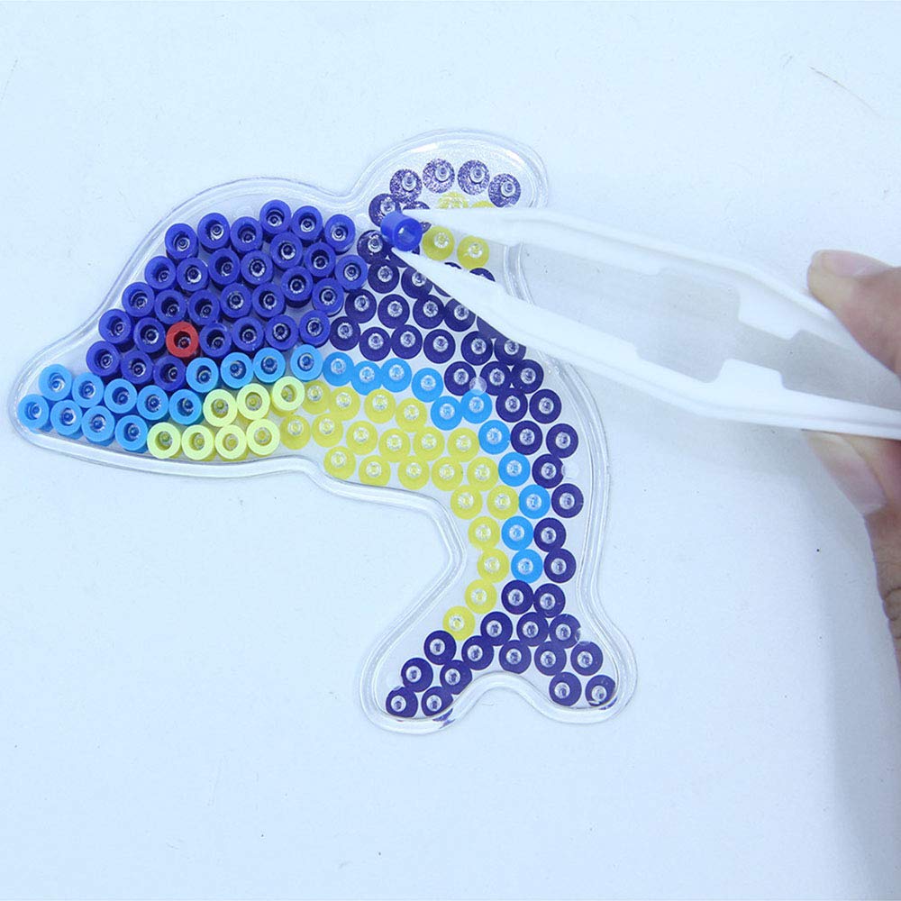 Minelife 20 Pack 5 mm Fuse Beads Boards Clear Plastic Pegboards, Fuse Beads Kit Plastic Animal Shape Template with 20 Pieces Col