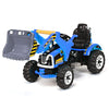 Honey Joy Ride On Excavator, 12V Battery Powered Construction Vehicles For Kids, Front Loader Shovel W/Horn, 2 Speeds, Forward/Backward, Safety Belt, Kids Bulldozer For Boys Girls(Blue)