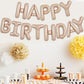 Toniful Light Brown Happy Birthday Balloons Banner, 16 Inch Light Brown Mylar Foil Letters Birthday Sign For Girls Boys Kids & A