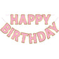 Litaus, Pink Gold Happy Birthday Banner - Pre-Strung, 9 Ft, No Diy | Birthday Decorations | Happy Birthday Sign For Birthday Dec