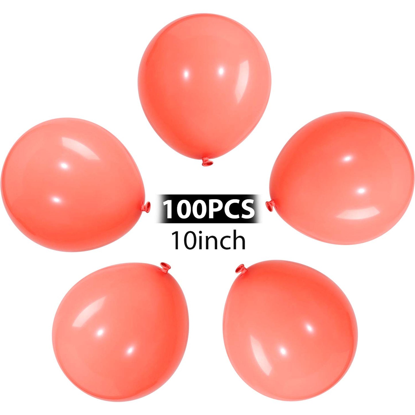 Hestya 100 Pieces 10 Inch Coral Balloons Latex Party Balloons Arch Garland Kit for Weddings, Bridal Shower, Graduation, Annivers