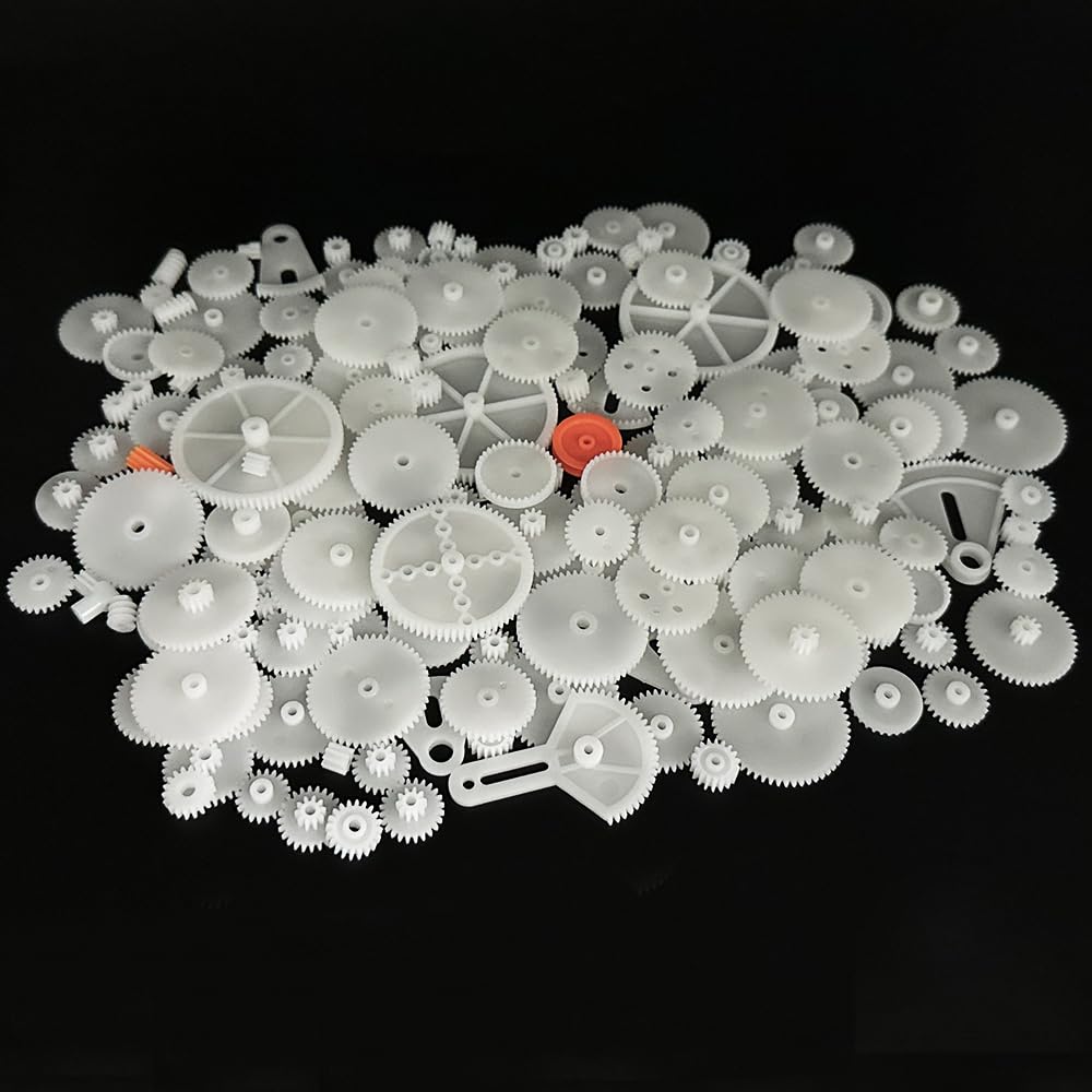 163Pcs Small Motor Gears Plastic Gears For Motor Rc Car Model Toy Diy Helicopter Rc Toy Gear Replacement Module 0.5 (163)