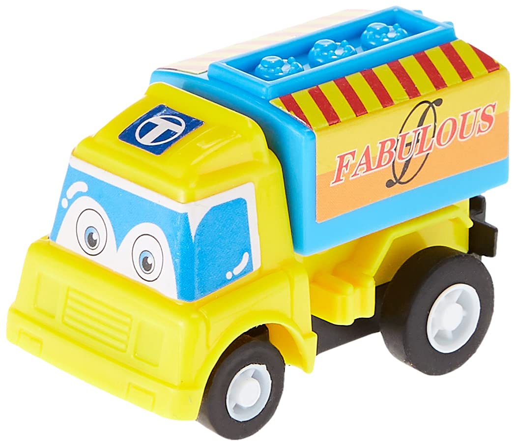 Funcorn Toys Pull Back Car, 12 Pack Assorted Mini Plastic Vehicle Set, Pull Back Truck and Car Toys for Boys Kids Toddler Party