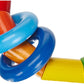 HABA Wooden Rainbow Teething Rattle Toy for Babies 0-18 Months - Kringlering Wood Grasping Toy with Plastic Rings - Sensory Toys