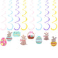 8 Sets Easter Party Spiral Hanging Pendants Easter Festival Swirls Decorations