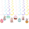 8 Sets Easter Party Spiral Hanging Pendants Easter Festival Swirls Decorations