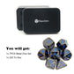 Haxtec Black Metal Dnd Dice Set D&D W/Gift Metal Case Polyhedral Dice For Dungeons And Dragons Ttrpg-Black Blue Numbers