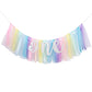 Unicorn Highchair Banner Decoration For Baby - 1St First Birthday Banner, High Chair Fabric Garland Party Supplies, Red Orange Y