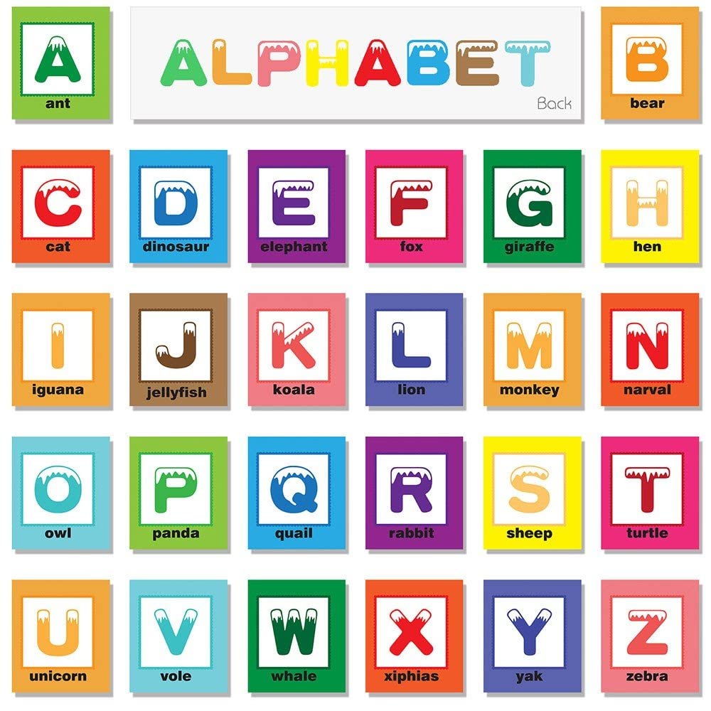 TEYTOY Baby Toy Zoo Series - 26pcs Soft Alphabet Cards, Medium, Multi-color, Polyester with Cloth Bag for Kids 0+ Years