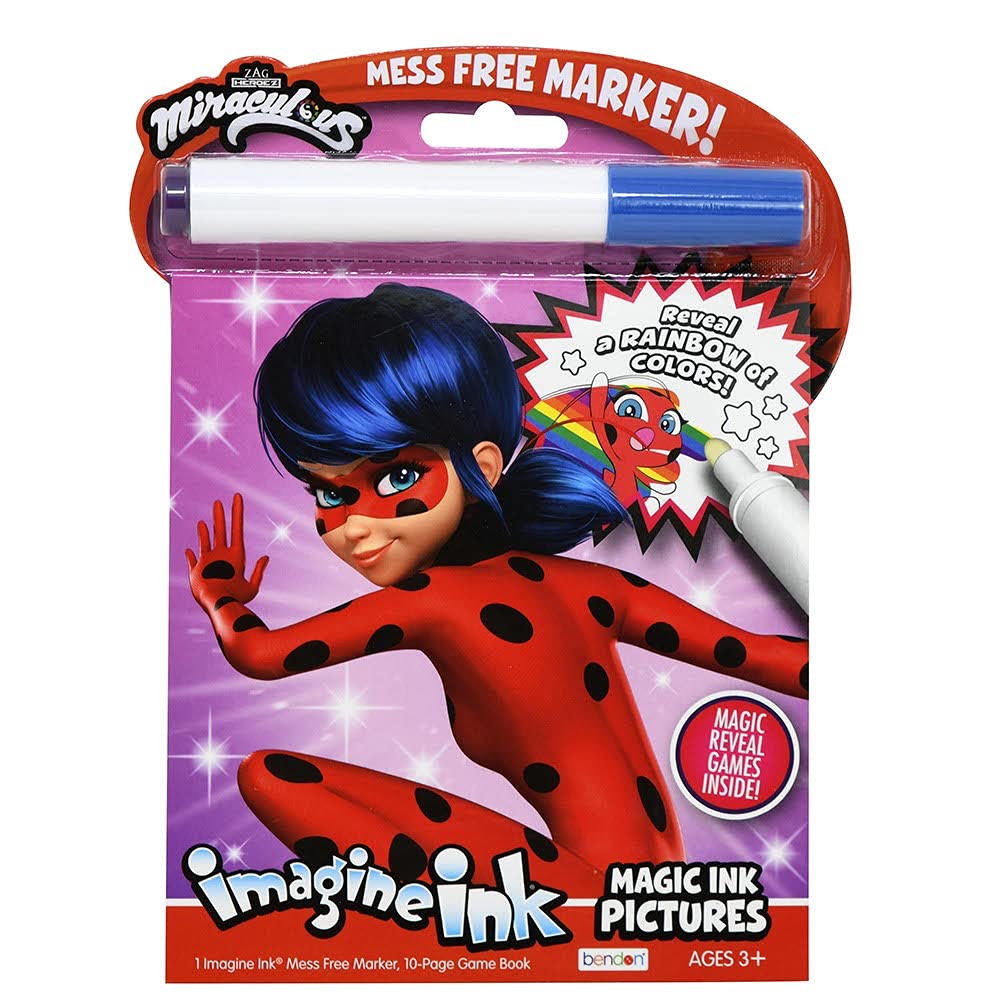 Bendon Miraculous Imagine Ink Magic Ink Pictures and Game Book with Mess Free Marker