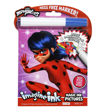 Bendon Miraculous Imagine Ink Magic Ink Pictures and Game Book with Mess Free Marker