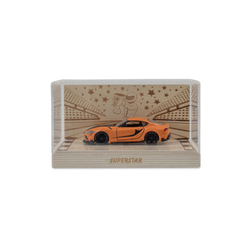 Wood Toy Car Storage Organizer - Holds Diecast Cars - Freestanding Or Wall Display Case Shelf - Matchbox & Hot Wheels Car Compat