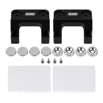 INJORA Magnetic Body Mount for FMS FCX18 LC80 1/18 RC Crawler, Small, Black, Aluminum, Model FCX18-06