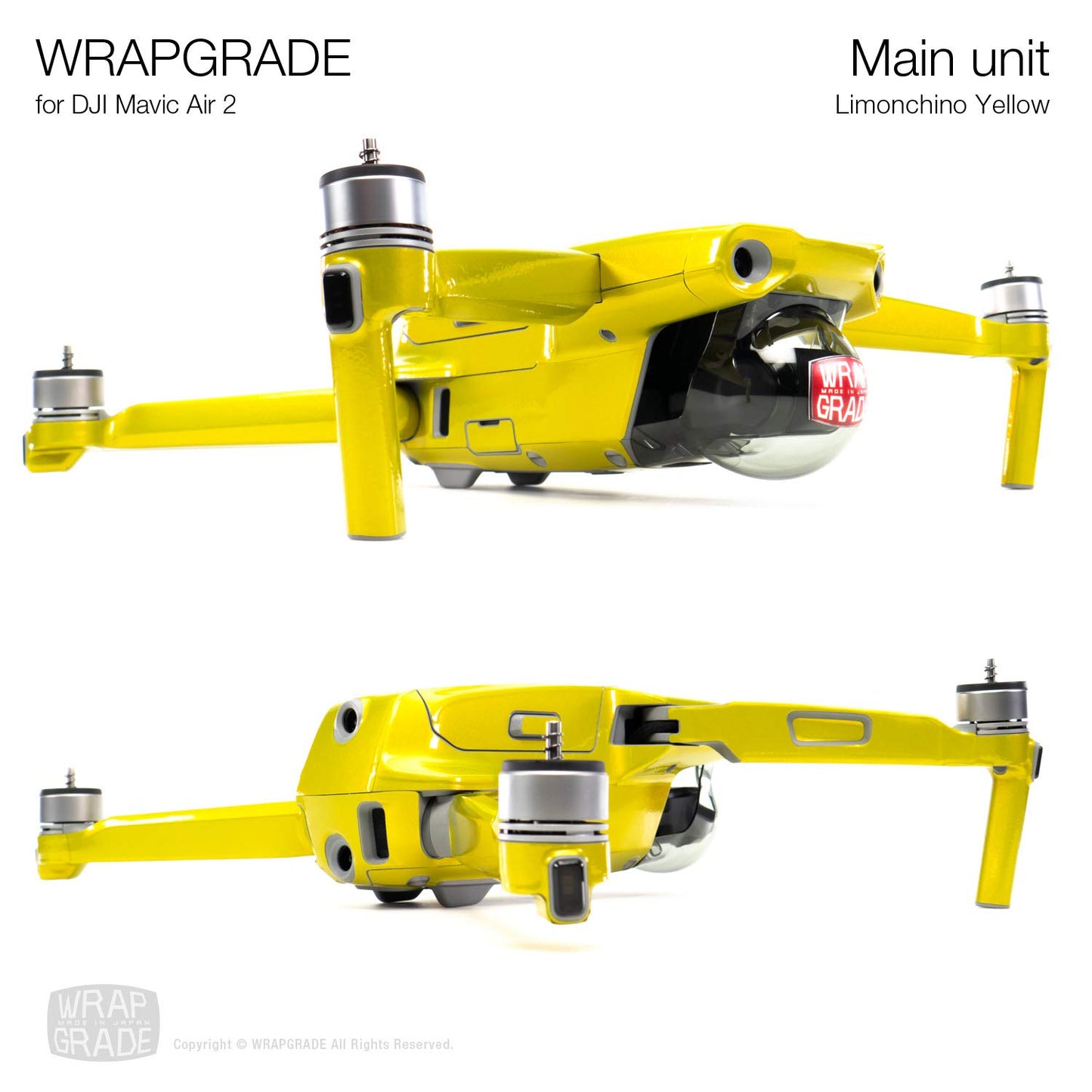 Wrapgrade Main Unit Skin Compatible With Dji Mavic Air 2 (Limoncino Yellow)