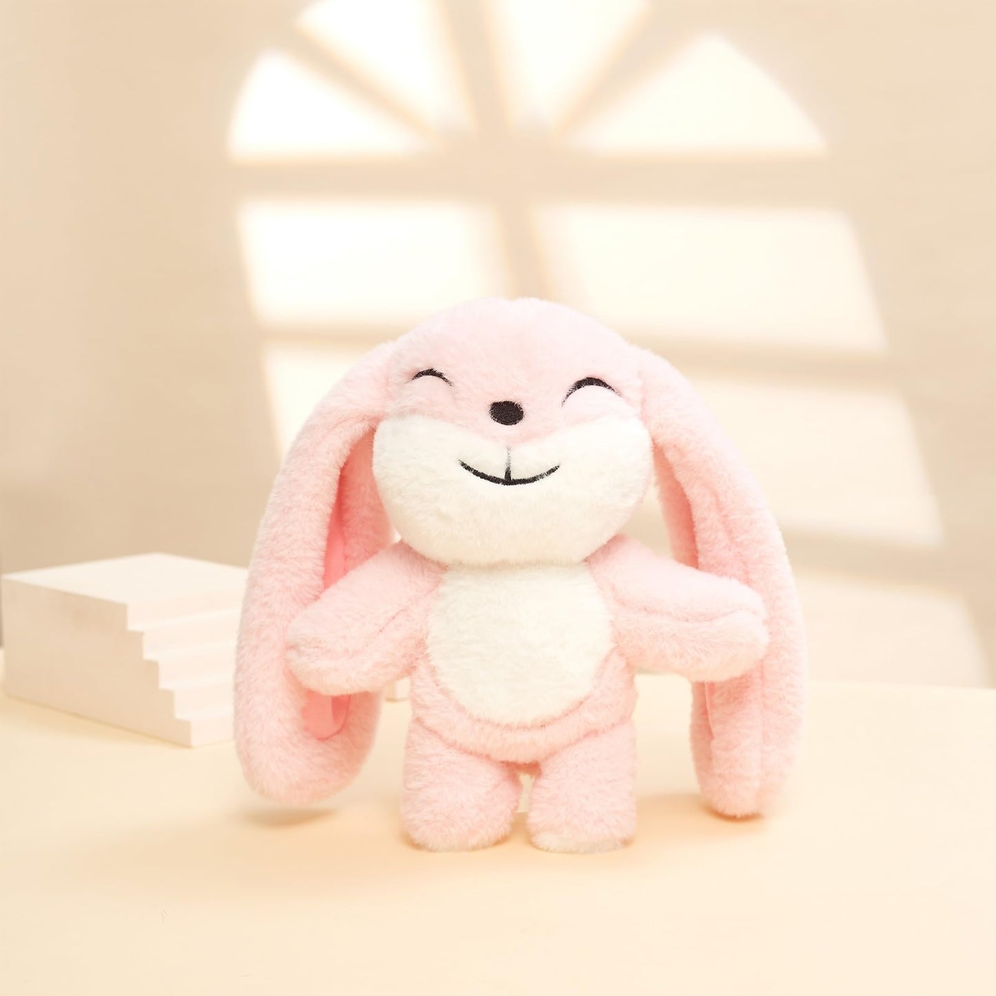 Bunny Plush Toy Stuffed Animal Funny Rotating Head Rabbit Plush Pillows Toy Cute Sensory Soft Stuffed Animals Doll That Show You