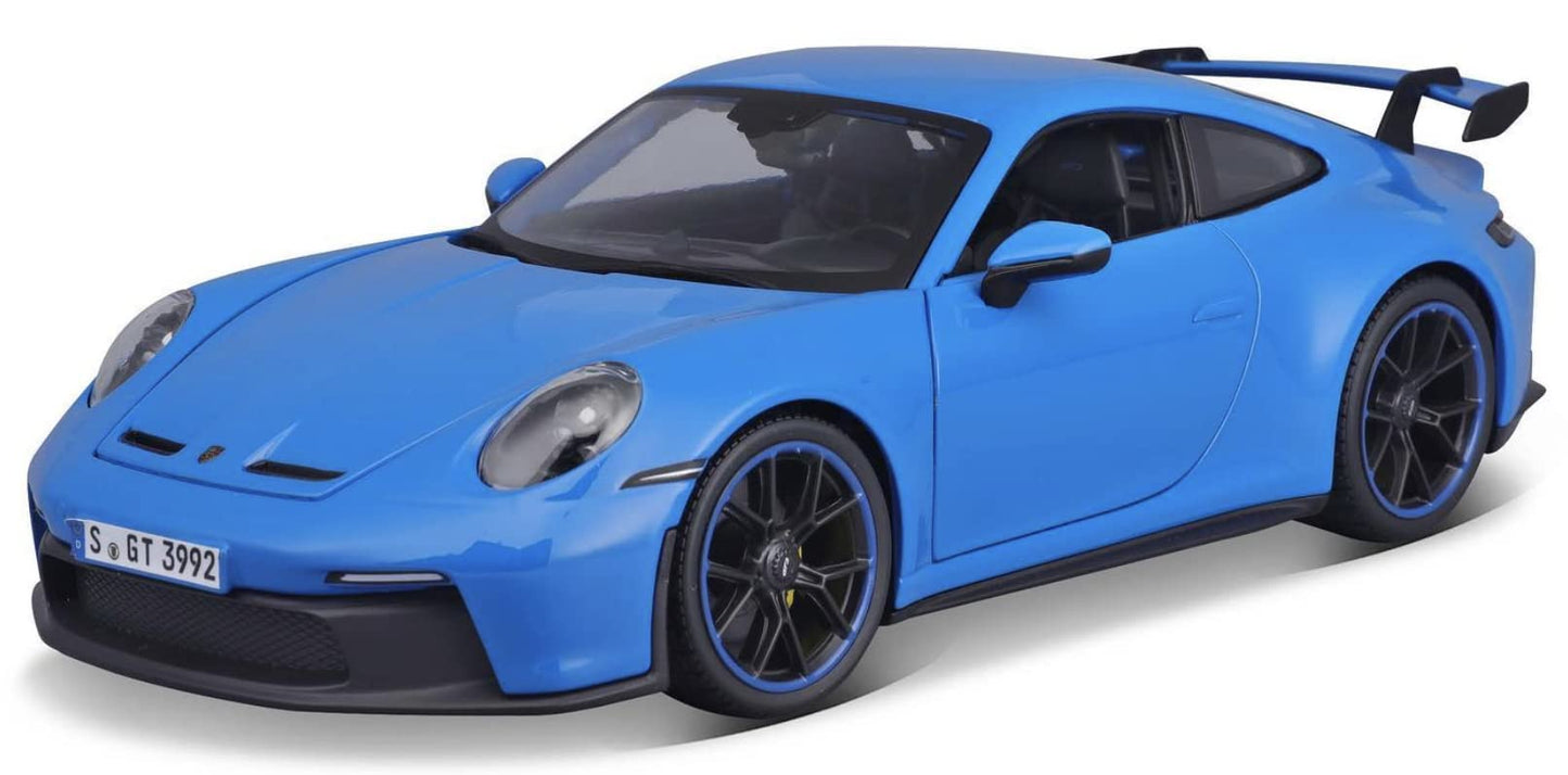 Maisto - 1/18 Scale Model Compatible With Porsche 911 Gt3 2022 Die-Cast Scale Model Sports Car Miniature (Blue)