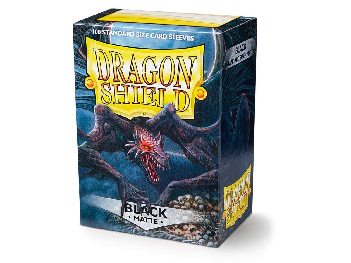 Dragon Shield Brand, Matte Black Sleeves [10 Packs Of 100 Each, 1000 Total], Pvc-Free, Archival Safe, 120 , Standard Size 63X88