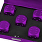 DS.DISTINCTIVE STYLE Aluminum Alloy Dice 5 Pieces 16mm Portable Metal Dices with Case 6 Sided Dice forParty Game (Purple Square)