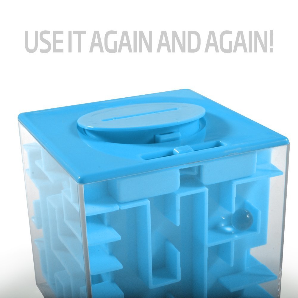 Trekbest Money Maze Puzzle Box - A Fun Unique Way To Give Gifts For Kids And Adults (Blue)