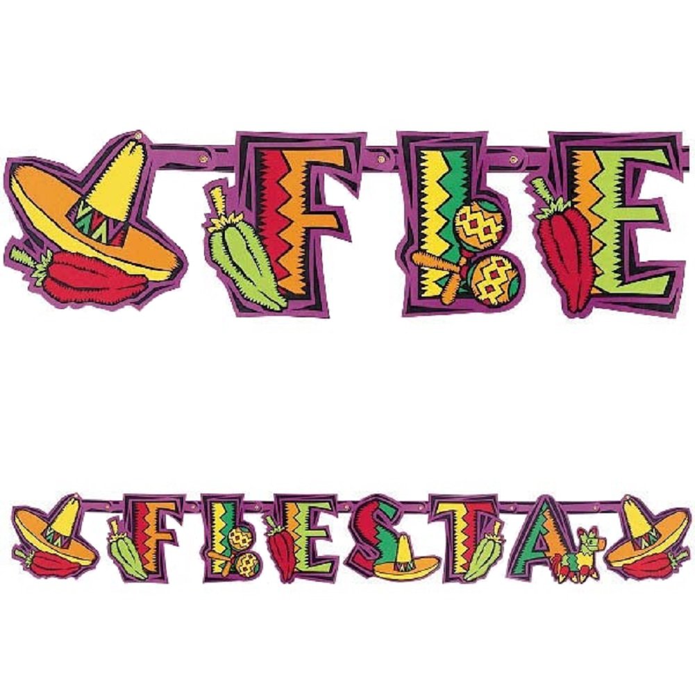 Cinco De Mayo Party Illustrated Letter Banner | Decoration