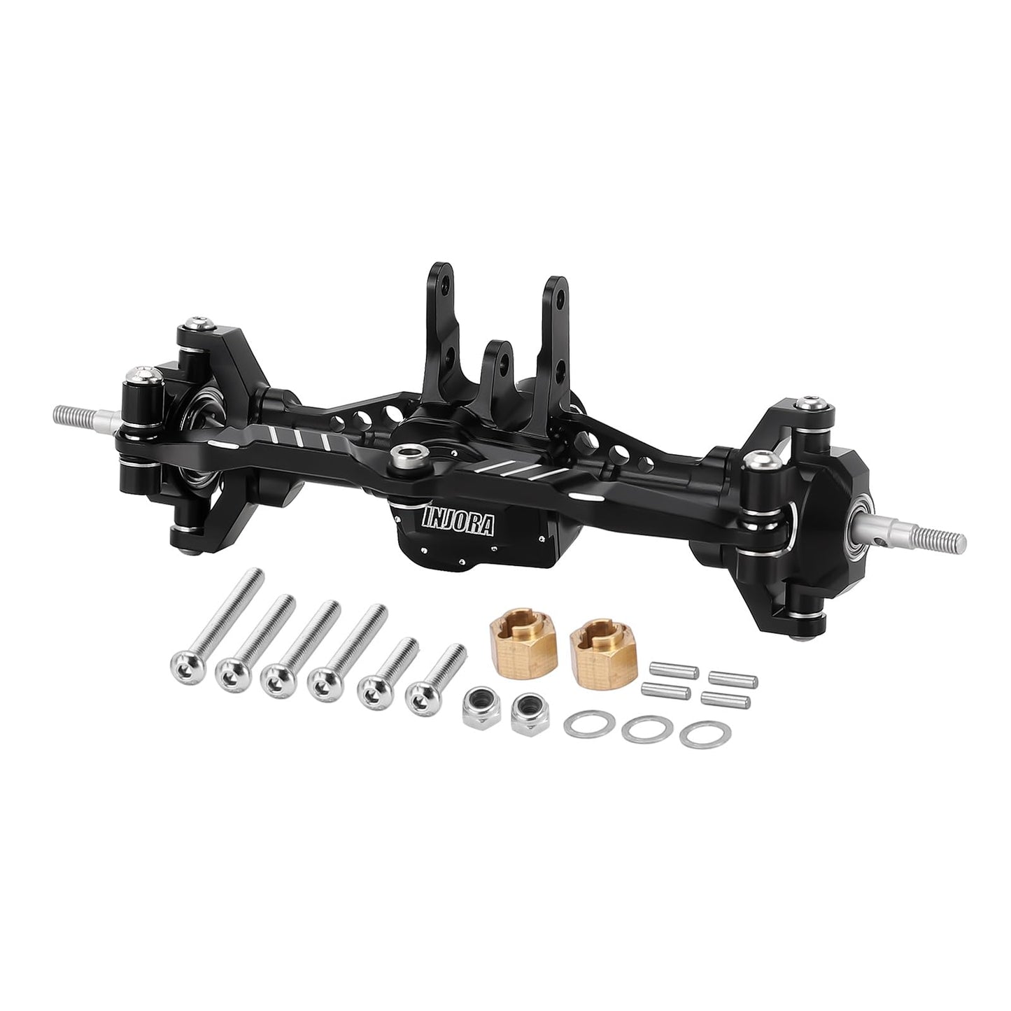 INJORA 47g Front and 38g Rear Complete Axles Set - Stock Length CNC Aluminum Axles for 1/18 RC Crawler TRX4M Upgrade