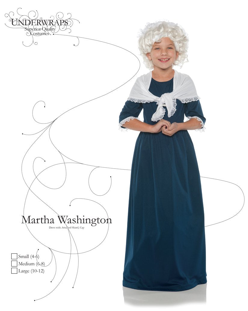 Martha Washington Child Costume Small