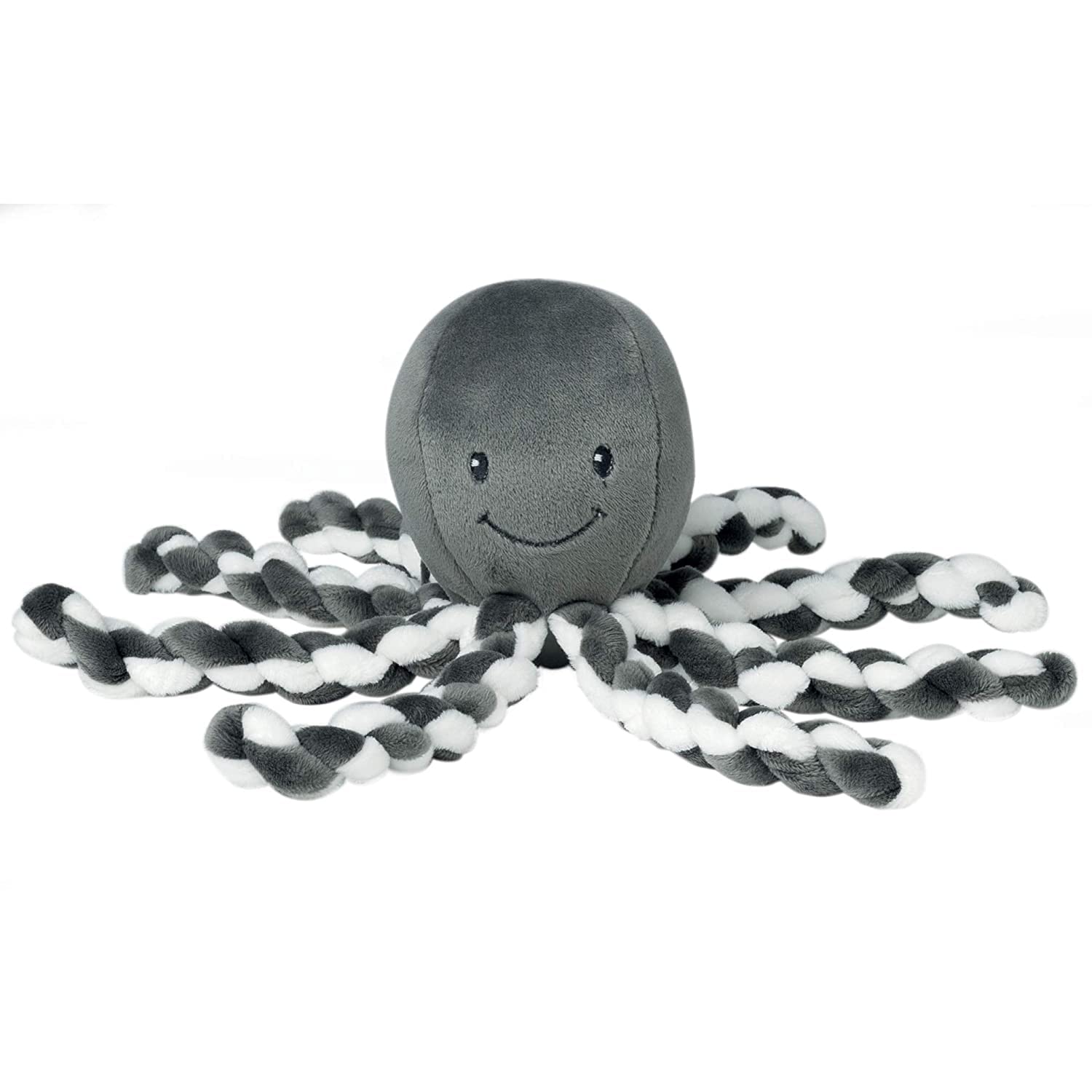 Nattou Lapidou - Piu Piu Octopus Plush Toy For Newborn Babies, Comforting, Soothes For Sleep - Grey & White
