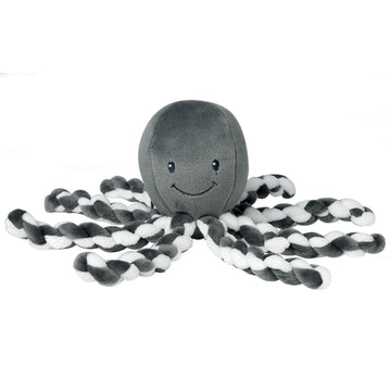 Nattou Lapidou - Piu Piu Octopus Plush Toy For Newborn Babies, Comforting, Soothes For Sleep - Grey & White