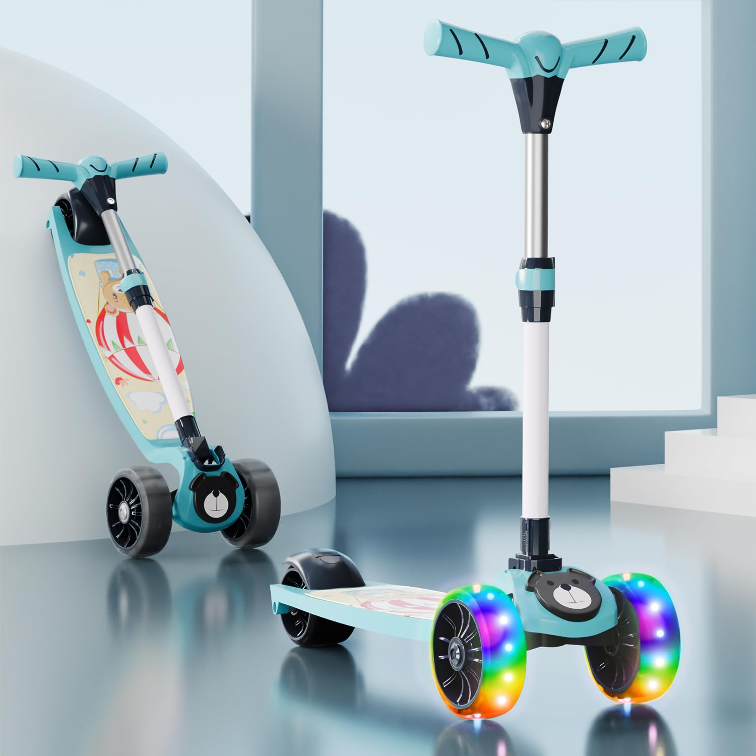 Lifelong Scooter For Kids 3+ Years - Foldable With Pvc Wheels & Adjustable Height - Kick Scooter Capacity 50Kg- For 3+ Year Old 