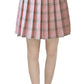 Girls School Uniform Plaid Pleated Costumes Skirts (M, Pink Mixed White)