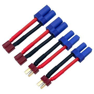 2Pairs T Plug to EC5 Male Female Connector Adapter RC Lipo Battery/Charger Adapter Converter 12AWG 5CM Gauge Wire for RC Cars Tr