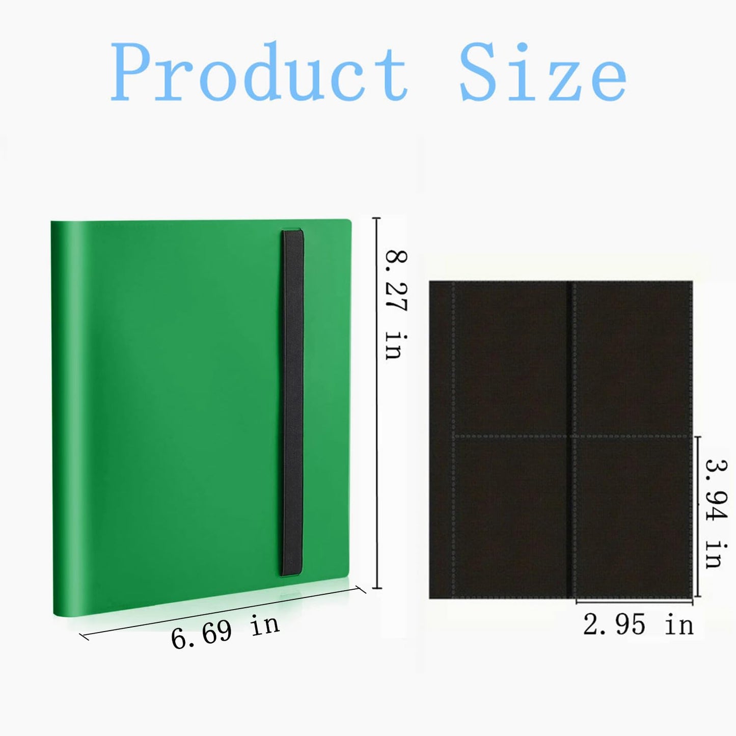 Card Binder  Small Card Album with PP Waterproof Pages  4 Pockets Trading Card Binder  Holds 160 Standard Cards  for TCG  MTG Collections Sports Cards Binder (Green)