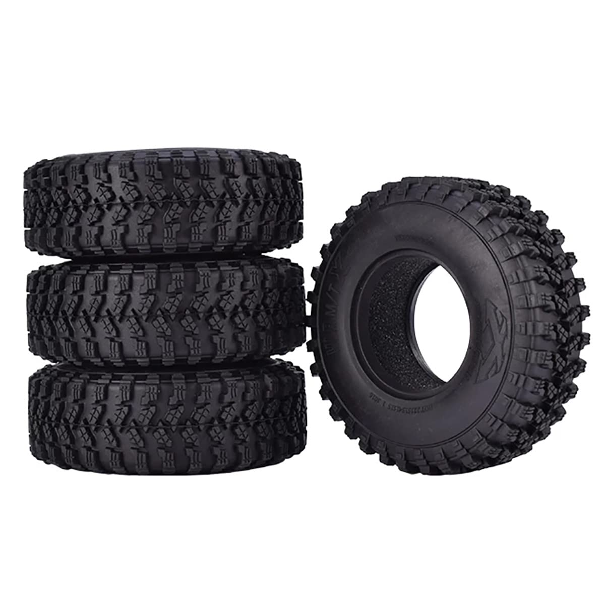 Wonfast 4Pcs Rc Crawler 105Mm Rubber Tires 1.9 Inch Wheels Tyres Set For 1:10 Rc Rock Crawler Car For Axial Scx10 D90 Rc4Wd Tf2