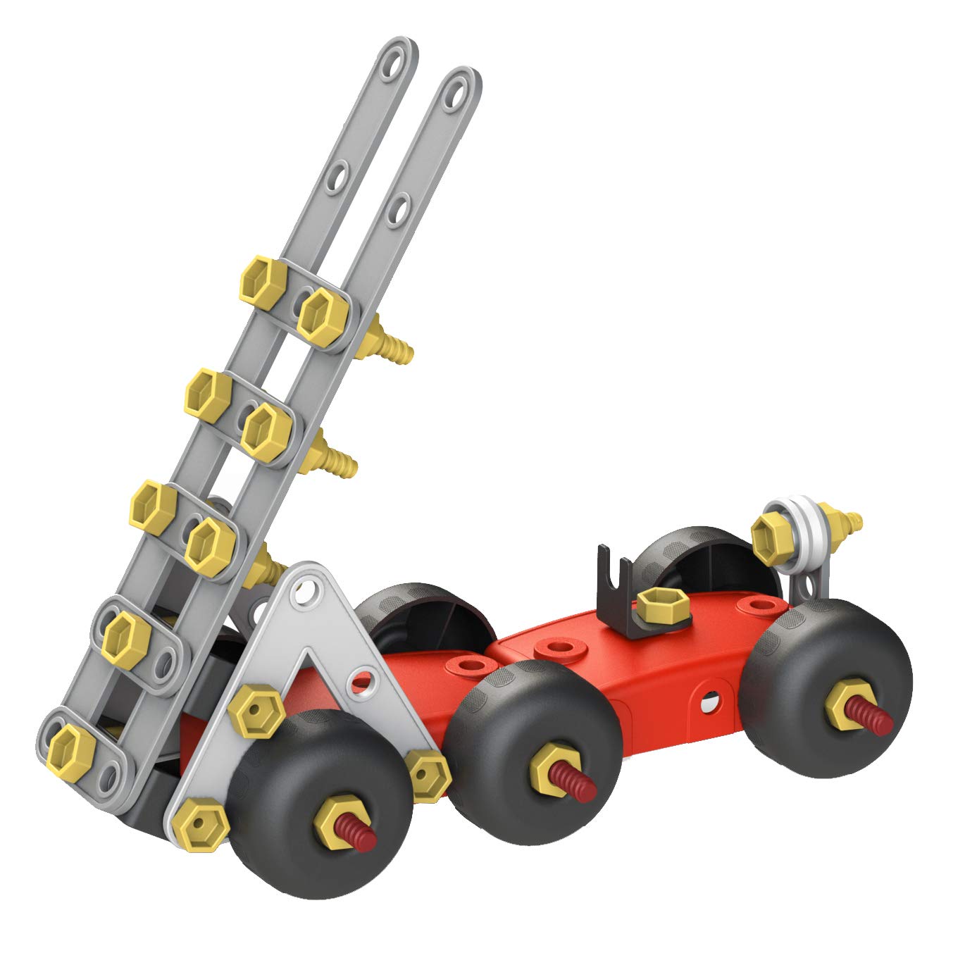 Miniland Educational Activity Mecaniko Builder Set, 191 Pieces, Red/Yellow/Charcoal, Model 32657, Plastic Construction Toys