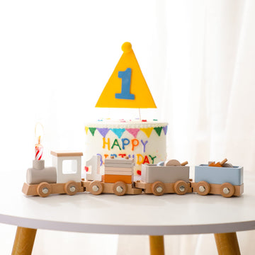 Ibwaae Wooden Train Set For Baby Toys With Numbers And Blocks Train Toy 12 Pcs For Toddler Boys And Girls 1 2 3 4 5 Birthday Toys