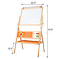 Omotiya 3-In-1 Wooden Easel For Kids, Toddle Double-Sided Easel With Magnetic Whiteboard And Painting Blackboard, 360° Rotatable, Paper-Roll Holder, Storage Tray, And Stickers Included