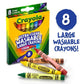 Crayola 523280 Ultra-Clean Washable Crayons, Large, 8 Colors/Box