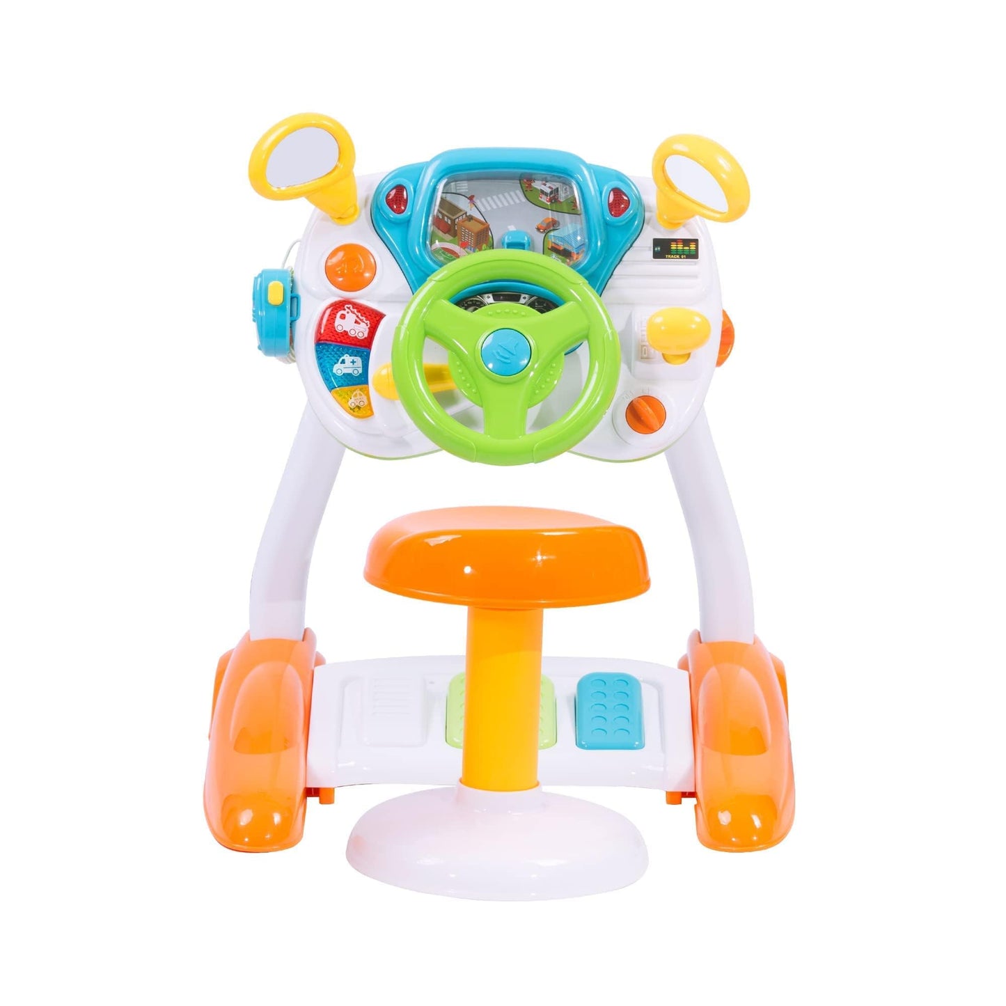 Color Tree Kids Pretend Ride On Toy,Steering Wheel Driving Simulate Toys For Toddlers