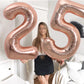 Toniful 40 Inch Large Rose Gold Number 20 Balloons Giant Digital 20 Helium Balloons, Foil Mylar Big Number Balloons For 20Th Bir