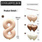 Jonhamwelbor 40 Inch Light Brown Number 8 Balloon Caramel Large Big Giant Helium Mylar Foil Number Balloon With Heart Balloons F
